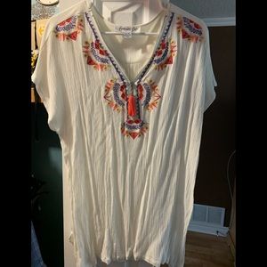 Summer long tunic blouse